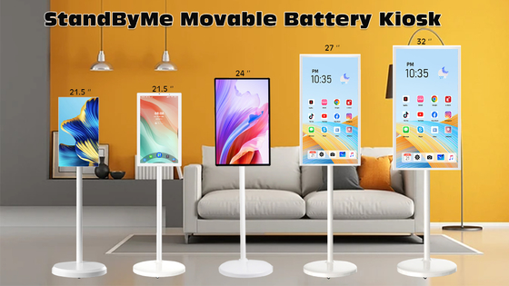 التلفزيون المحمول الذكي اللاسلكي 21.5-32 بوصة HD Android التفاعلي لمسة شاشة LCD مع 5H أو 9H حامل البطارية