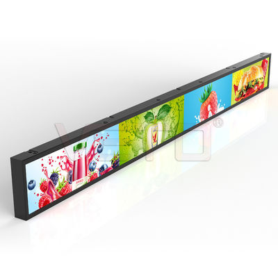 VETO Customisizd Size داخلية إعلانات رقمية الشاشة الرف الحافة الشريط الممتد شاشة LCD للمتجر بالتجزئة